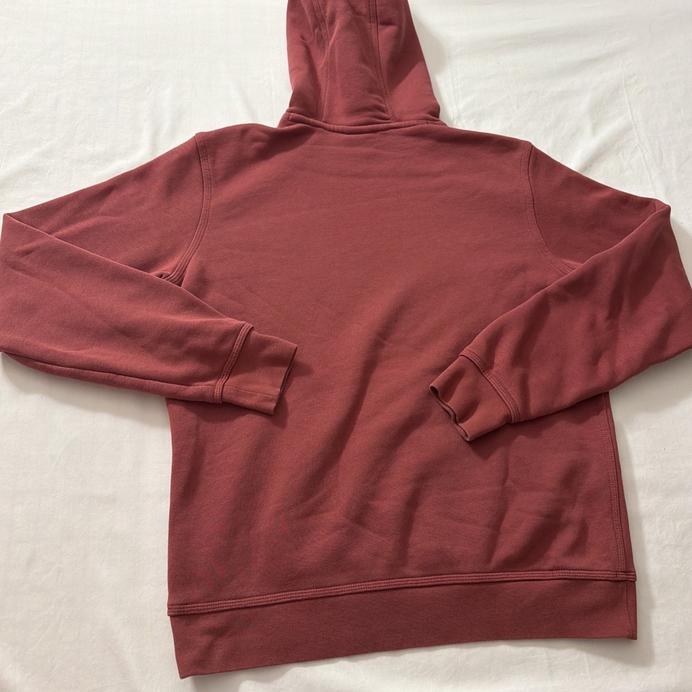 Nike Pullover Hoodie Maroon Red Embroidered Swoosh Cotton Blend Size Large Gym - Picture 11 of 16